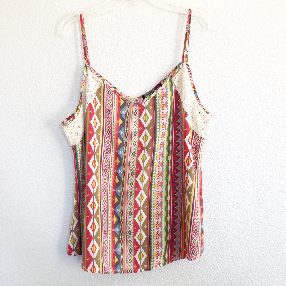 Happening in the Present Boho Tribal Tank Top Lg
